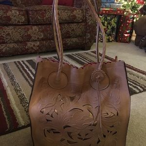 Tan Embellished With Gold Inlay PatriciaNash Purse